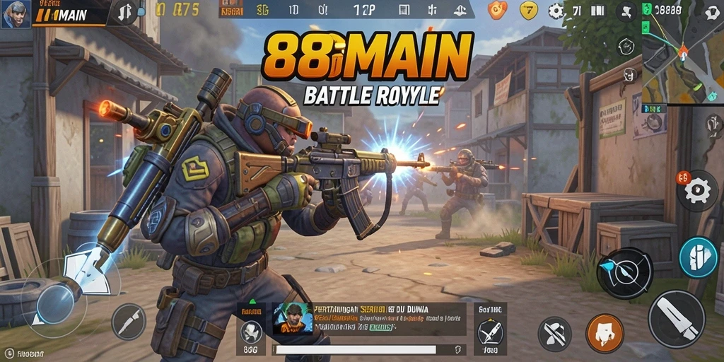 Tampilan gameplay seru di 88MAIN selama pertempuran.