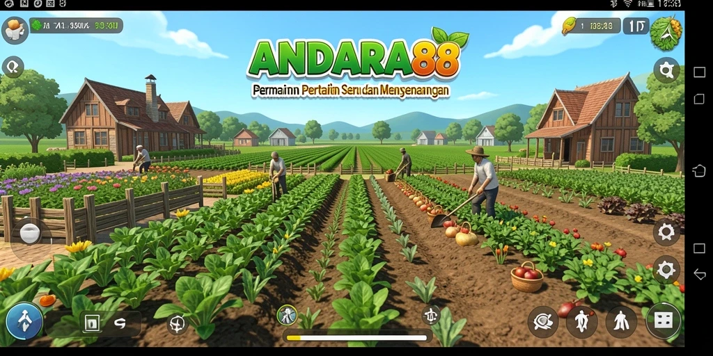 Tampilan seru gameplay ANDARA88 dengan aktivitas bertani.