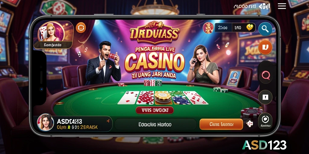 Tampilan gameplay Live Casino yang mendebarkan dan interaktif.