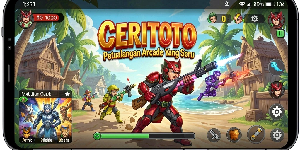 Screenshot CERITOTO menampilkan gameplay menantang dan karakter menarik.
