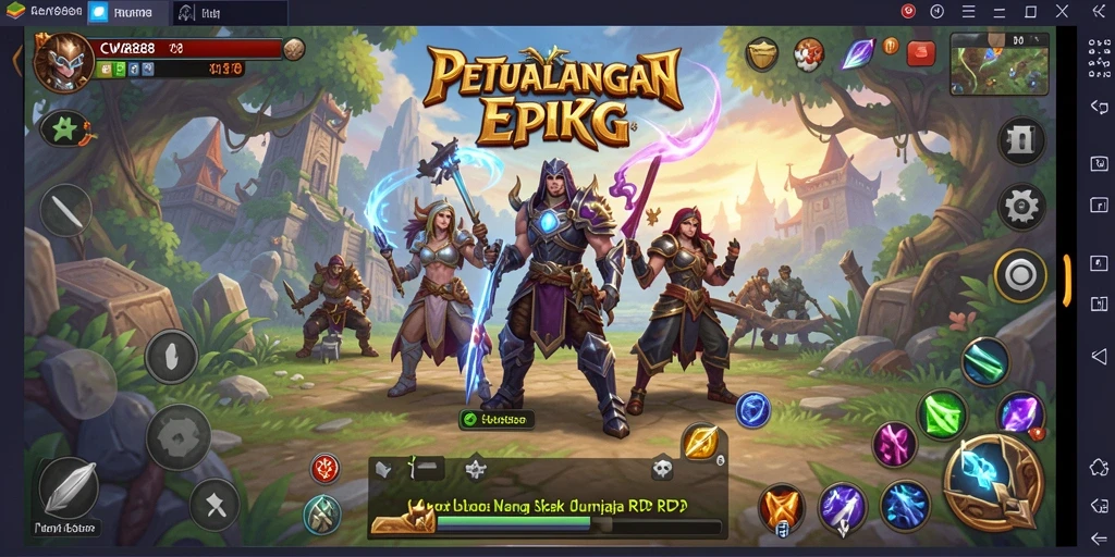 Tangkapan layar menunjukkan aksi seru dalam permainan RPG.