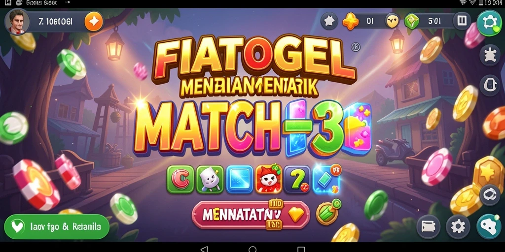 Tangkapan layar gameplay FIATOGEL menampilkan pencocokan warna yang seru.
