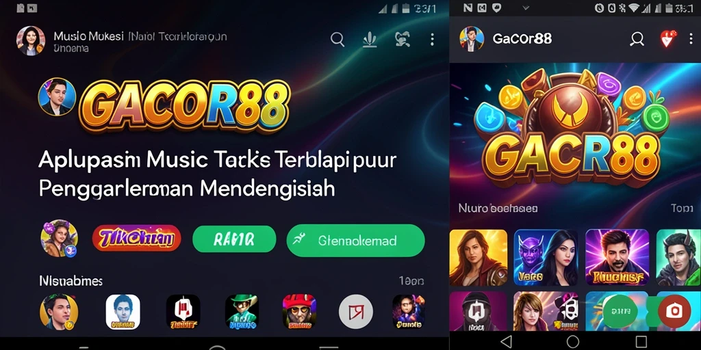 Screenshot GACOR88 menampilkan antarmuka permainan musik yang interaktif.