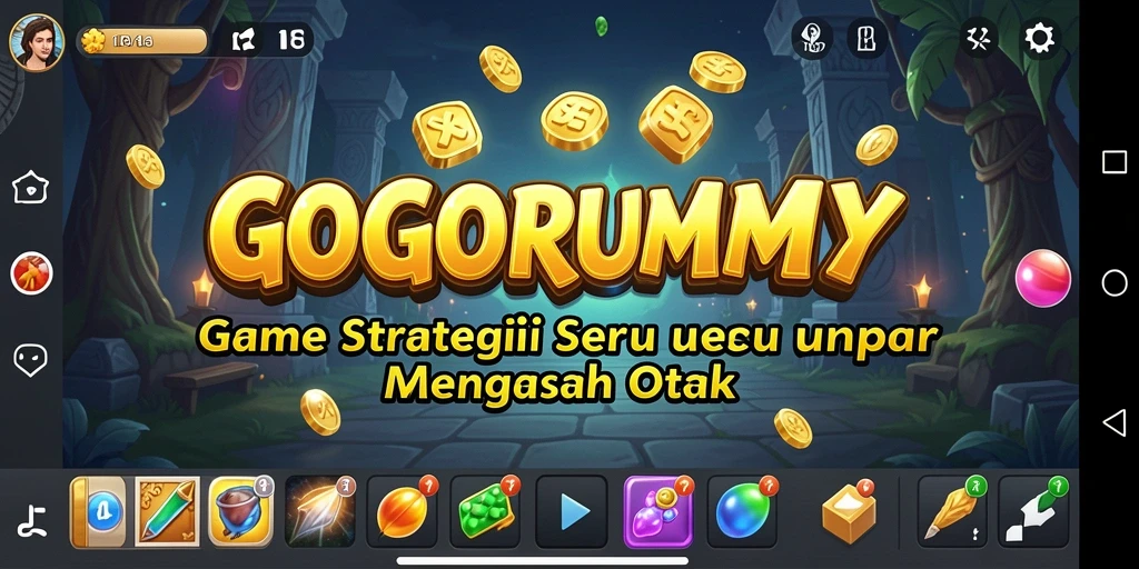 Tampilan gameplay GOGORUMMY dengan strategi mendebarkan.