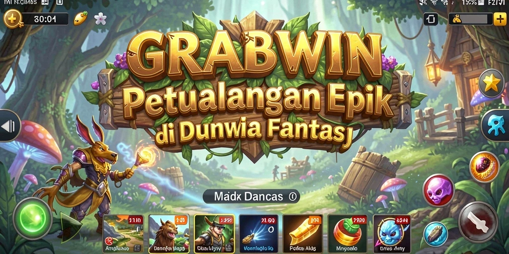 Tangkapan layar gameplay <strong>GRABWIN</strong> menampilkan petualangan mendebarkan dan grafik yang menakjubkan.