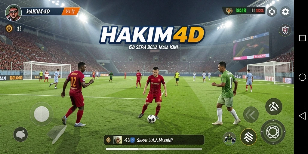 Tampilan gameplay HAKIM4D yang menegangkan di lapangan sepak bola.
