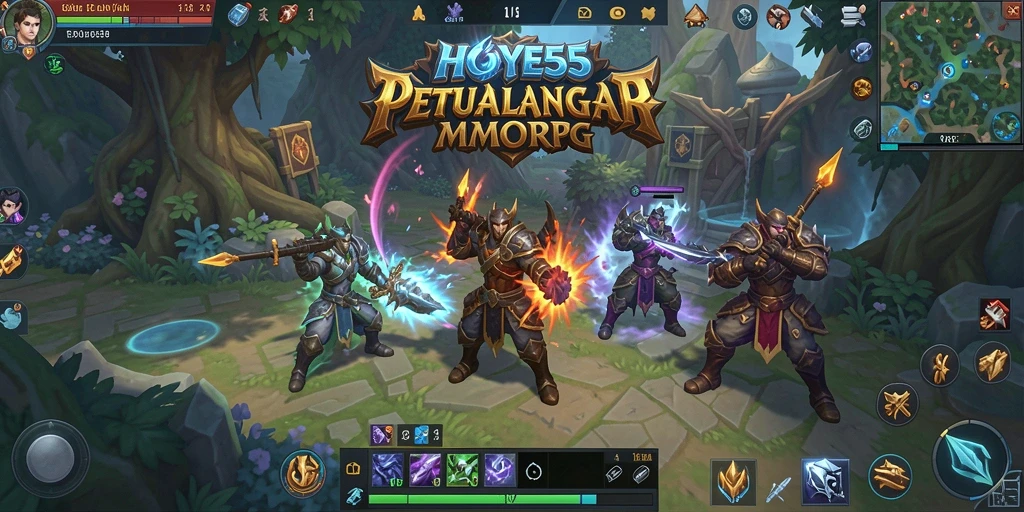 Screenshot gameplay HOYE55 dengan aksi seru di dunia MMORPG.