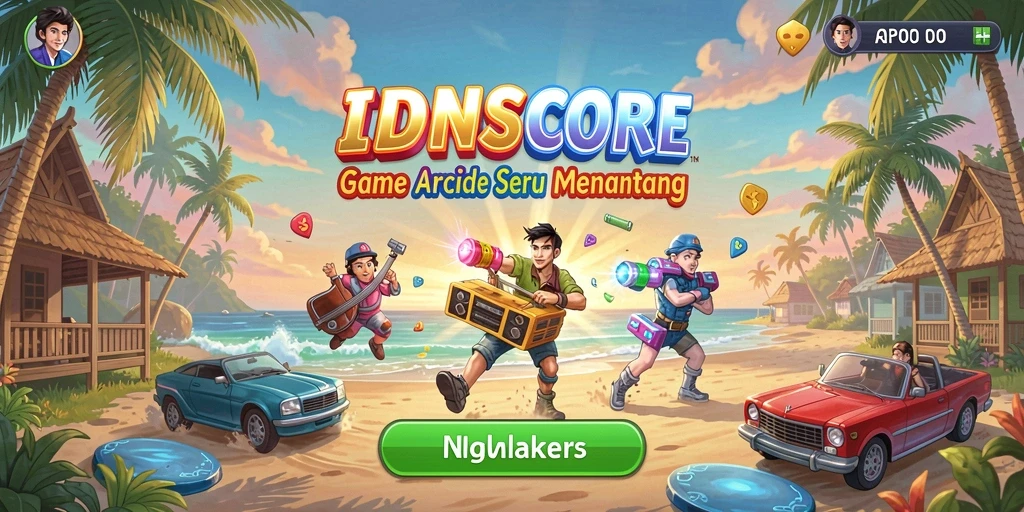 Tampilan gameplay seru dari IDNSCORE dengan tantangan Arcade.