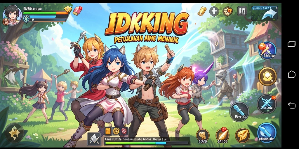 Tampilan gameplay seru dari IDRKING dengan karakter Anime.