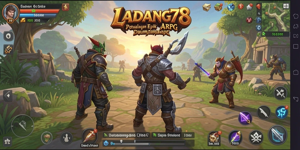 Screenshot menunjukkan petualangan menakjubkan di LADANG78 dengan aksi ARPG.