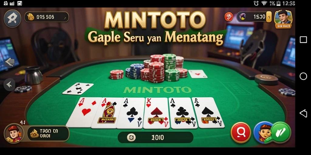 Tampilan gameplay seru dalam permainan Gaple MINTOTO.