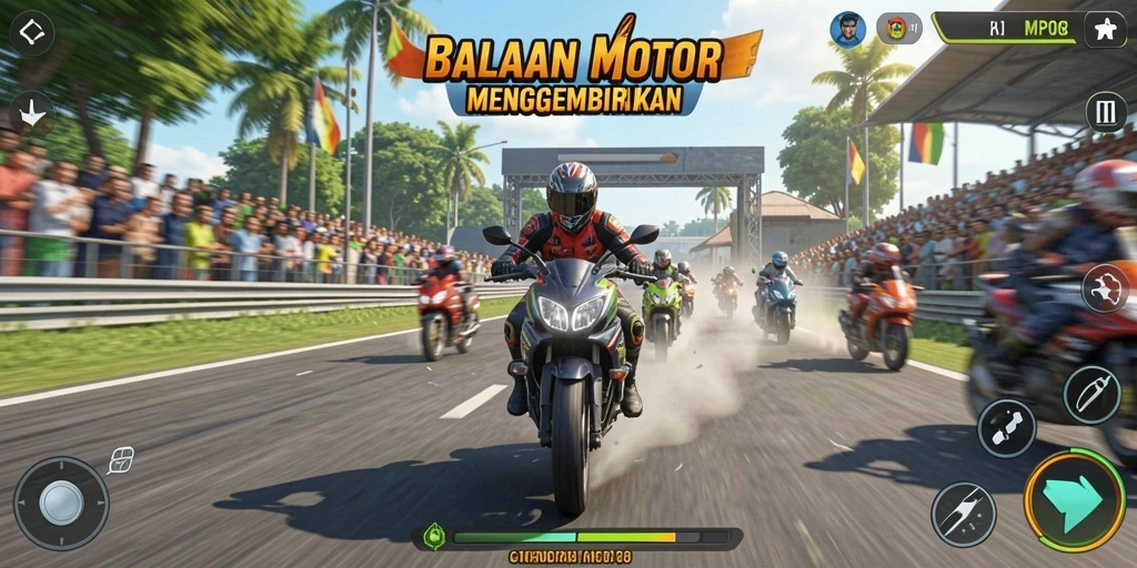 Tampilan seru balapan motor di MPO08.