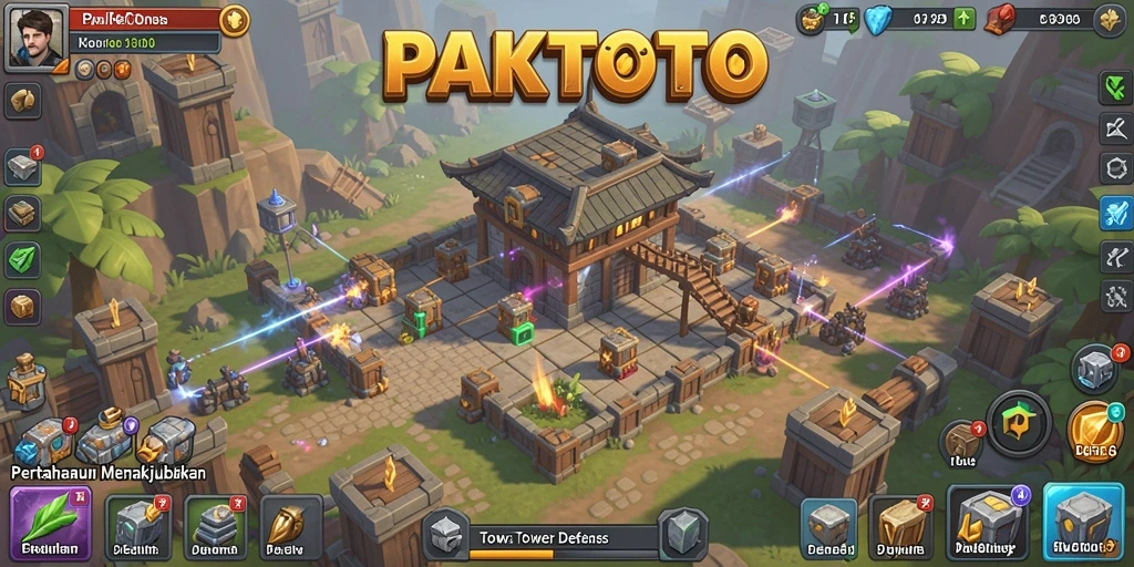 Tampilan gameplay PAKTOTO dengan pertahanan yang strategis.