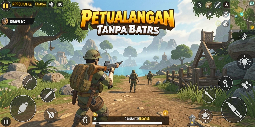 Screenshot menampilkan eksplorasi mendalam di dunia Open World.