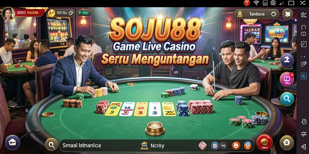 Tampilan gameplay Live Casino penuh aksi di SOJU88.