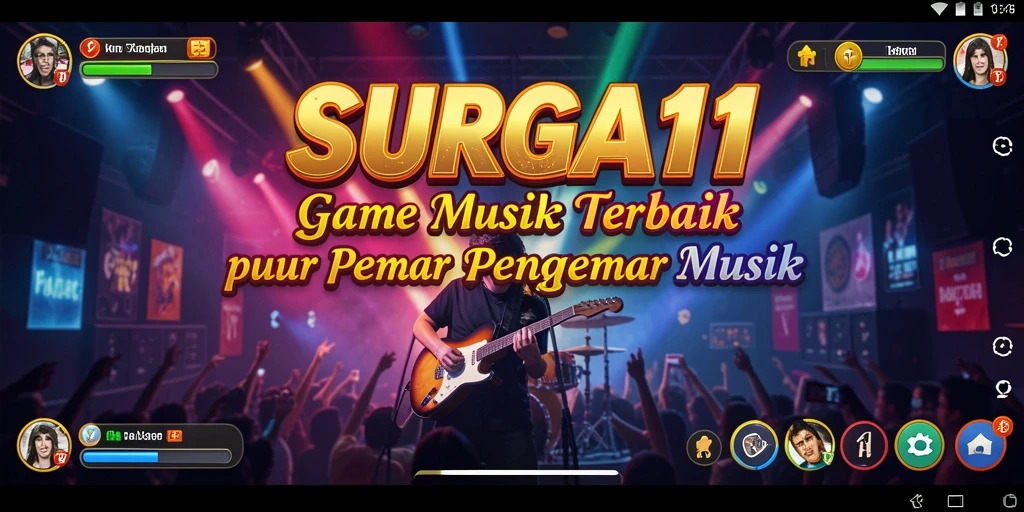 Tampilan gameplay <strong>SURGA11</strong> yang dinamis dan interaktif saat bermain musik.