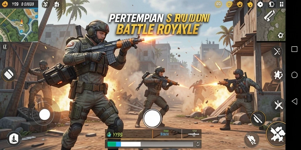 Gameplay seru Y89 dengan aksi Battle Royale yang mendebarkan.