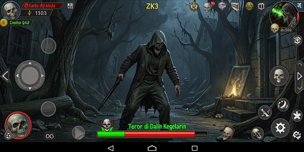 Gameplay menegangkan di ZK3 dengan suasana Horror.